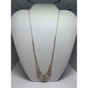 Lonna & Lilly 60567311 Gold-Tone Evil Eye Two-Row Necklace 16"+3" Extender JE20